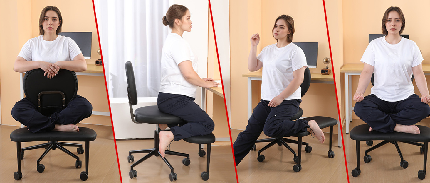 Cross Legged Office Chair with Wheels