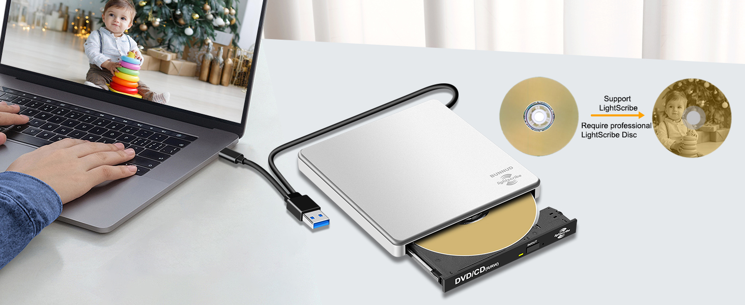 lightScribe function plug and play dvd writer external high-speed