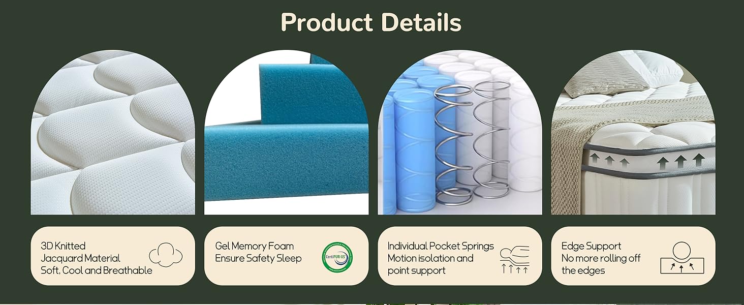 SOZLO mattress details 
