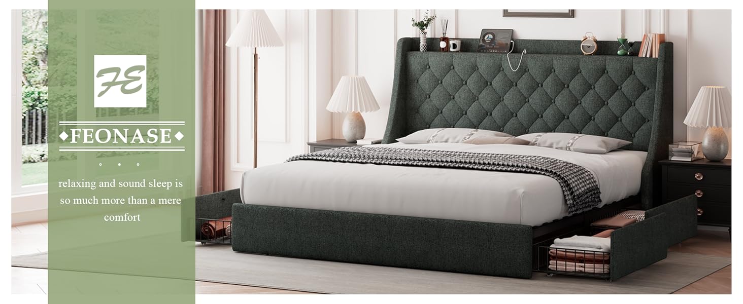 bed frame with storage