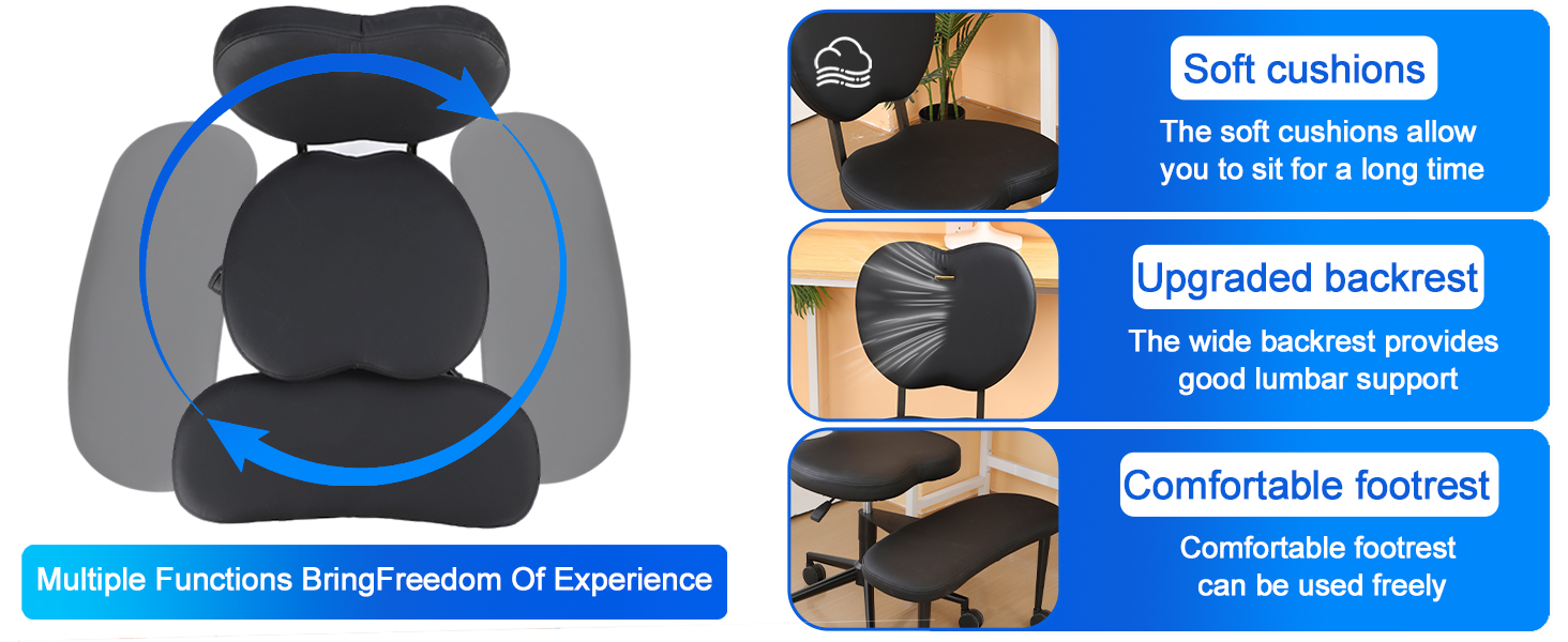 Cross Legged Office Chair with Wheels
