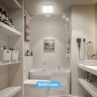 Rechargeable Motion Sensor Closet Light, Rechargeable Battery Operated Ceiling Light Wireless, 500LM Wireless Motion Activated Light for Shower Stairs Hallway Pantry Porch Garage, 5000K - Image 5
