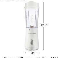 Hamilton Beach Portable Blender for Shakes and Smoothies, 14 Oz BPA Free Travel Cup & Lid, Durable Stainless Steel Blades, Personal Smoothie Blender, White ( 51101V) - Image 8