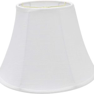 Aspen Creative 38002A Traditional Handsewn Bell Shaped Collapsible Spider Construction Lamp Shade in Off-White, 13" wide (7" x 13" x 9-1/2")