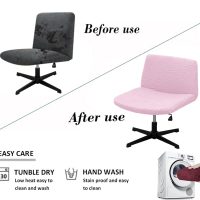Sunflower Jacquard Armless Chair Cover, Elastic Criss Cross, Mid Back Wide Seat (Pink) - Image 7