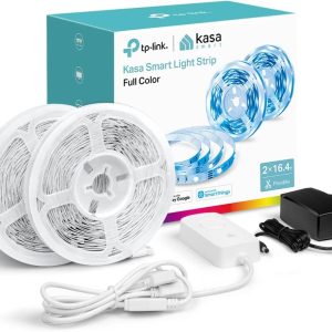 Kasa Smart LED Light Strip, RGB, 32.8ft(2 Rolls of 16.4ft.) Wi-Fi LED Strip Works w/ Alexa & Google Assistant,High Brightness, Trimmable, Up to 25,000 Hours,2Yr Warranty (KL400L10),Multicolor