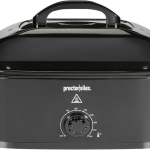 Proctor Silex 24-Pound Electric Roaster Oven with Variable Temperature Control, Self-Basting Lid & Removable Pan, 18 Quart, Black (32211)