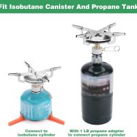 WADEO Portable Camping Stove Burner, Backpacking Stove with 1LB Propane Tank Adapter, Fuel Can Canister Stand and Carry Case, Portable Collapsible Propane Camping Burner for Outdoor Cooking - Image 6