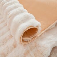 White Creamy Rabbit Plush Area Rug for Bedroom Living Room Sofa,8'X10' Faux Fur Fluffy Shaggy Rectangular Square Rug for Kids Teen Girls Room,Furry Carpet Rug for Nursery Baby Room Decor for Teenage - Image 9