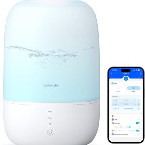 GoveeLife Smart Humidifiers for Bedroom, 3L Top Fill Cool Mist Humidifiers with Essential Oil Diffuser, Humidity Control, WiFi Air Humidifier with Night Light, for Baby, Plants, Home, Work with Alexa
