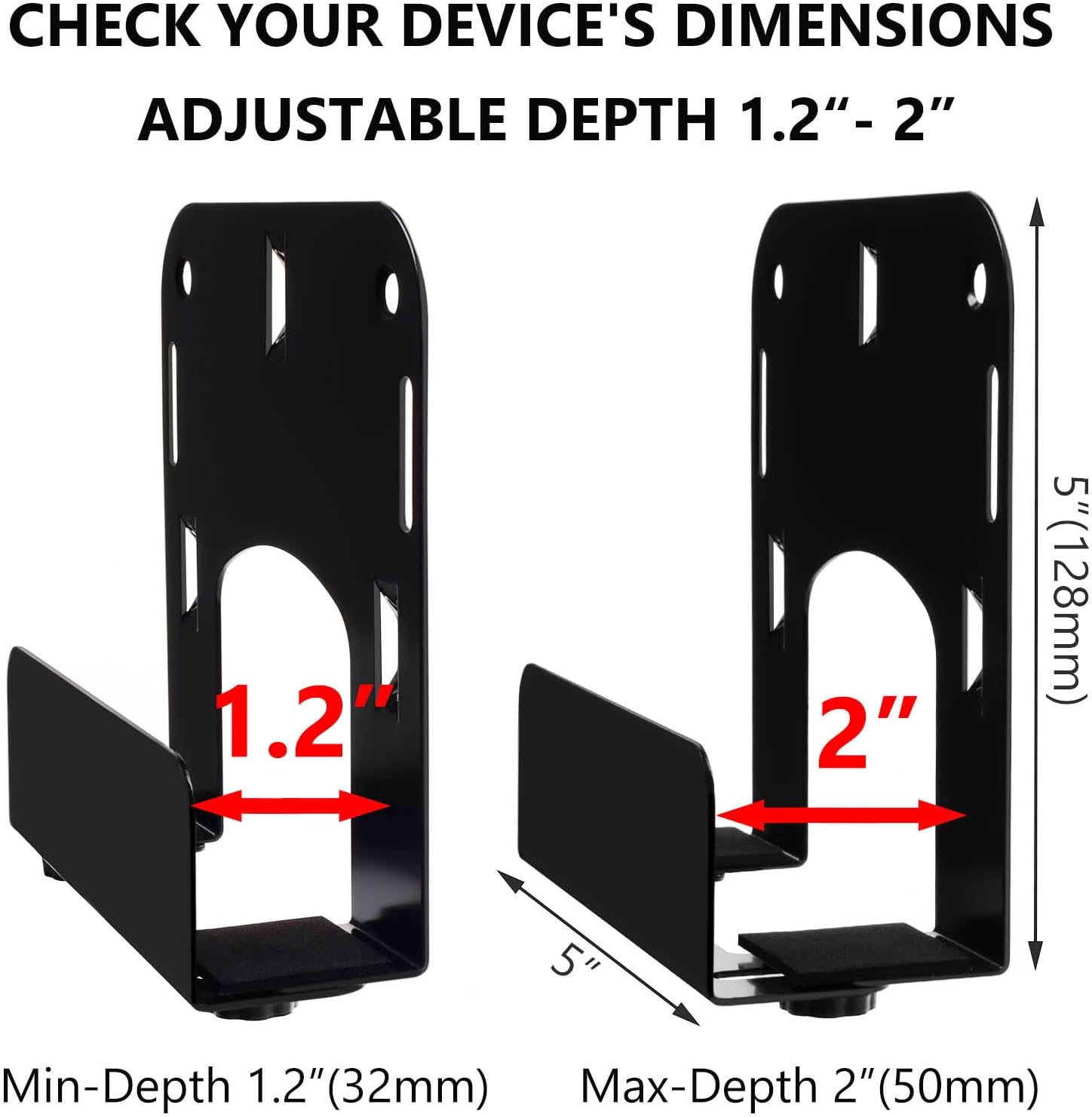Cable Box Mount Modem Adjustable Wall Mount for Most Narrow Media Players Compatible with Roku, Router, Fire TV, Mac mini, Beelink, Cable Box, and Other Streaming Media Players - Image 2