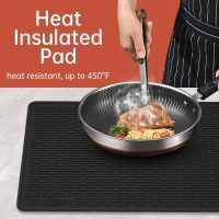 Silicone Electric Stove Top Cover Mat - 28"x20"Ceramic Stove top Cover, Heat Resistant Glass Cooktop Cover, Flat RV Range Stovetop Protector, Extra Large Silicone Dish Drying Mat - BLACK - Image 4