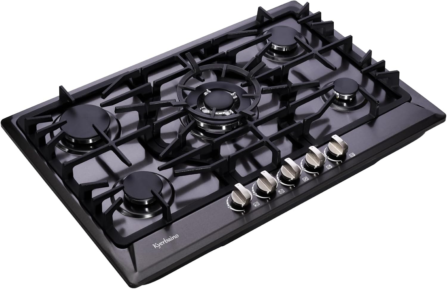 Gas Cooktop 30 Inch, Built-in 5 Burners Gas Stovetop Stainless Steel LPG/NG Convertible Gas Stove Dual Fuel Sealed Gas Cooktop - Black