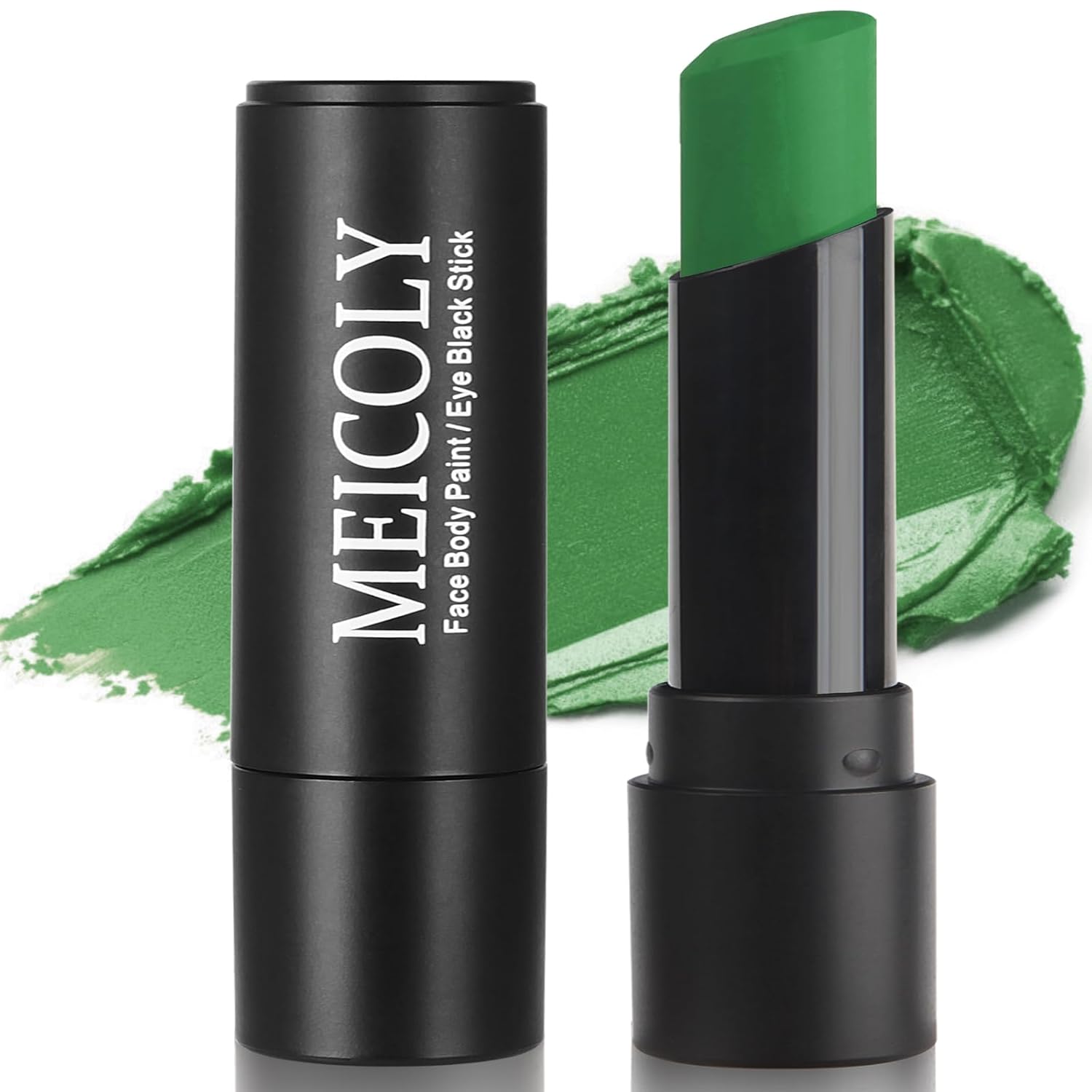 MEICOLY Green Face Body Paint Stick for Halloween SFX Cosplay Makeup,Witch Elphaba Green Face Paint, Camo Hulk Face Painting,Eye Black Stick,Waterproof Eye Black Baseball Softball Football Lacrosse