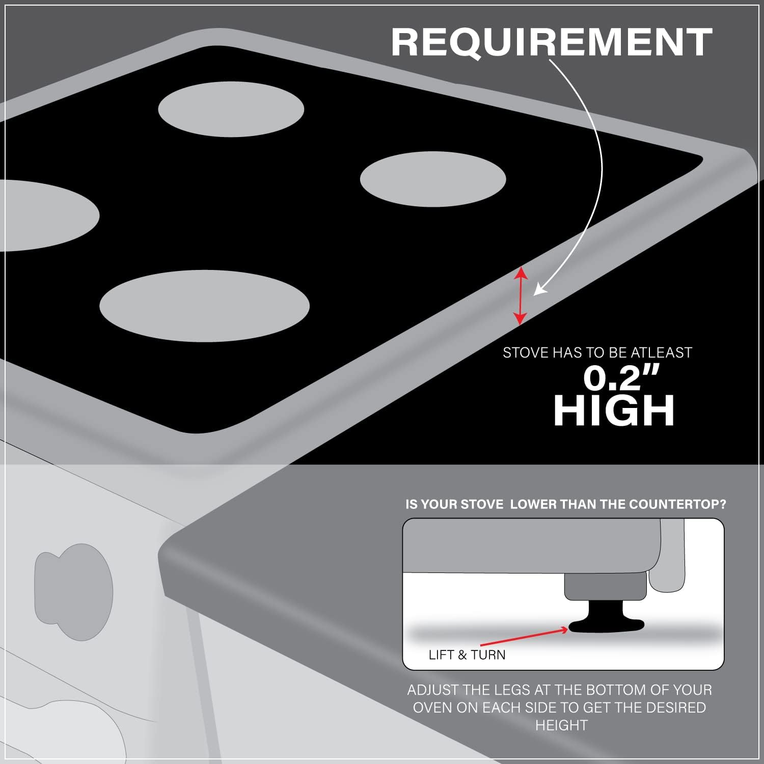 Silicone Stove Gap Covers | Fills Gaps up to 0.75”| Guard With Stainless Steel Clips Fills Gaps Between Countertop And Stove | Oven Side Gap Filler | (2 Pcs, Black) - Image 4