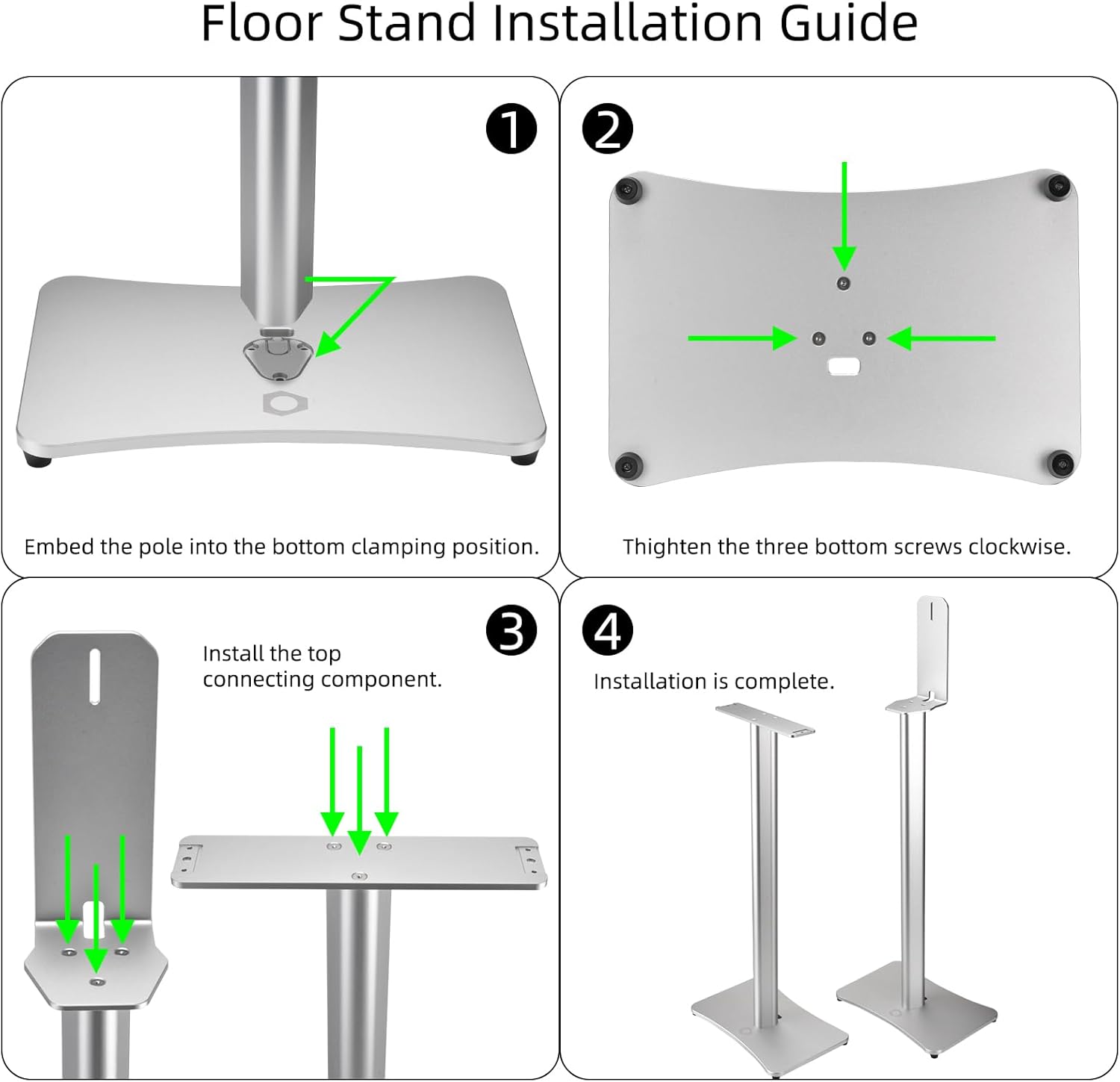 Speaker Stand Pair for Sony BRAVIA Home Theater Surround Sound System HT-A9M2/HT-A9/SA-RS5, Aluminum Alloy Floor Stand Bracket for Sony HT-A9M2/HT-A9/SA-RS5 Speaker - Image 4