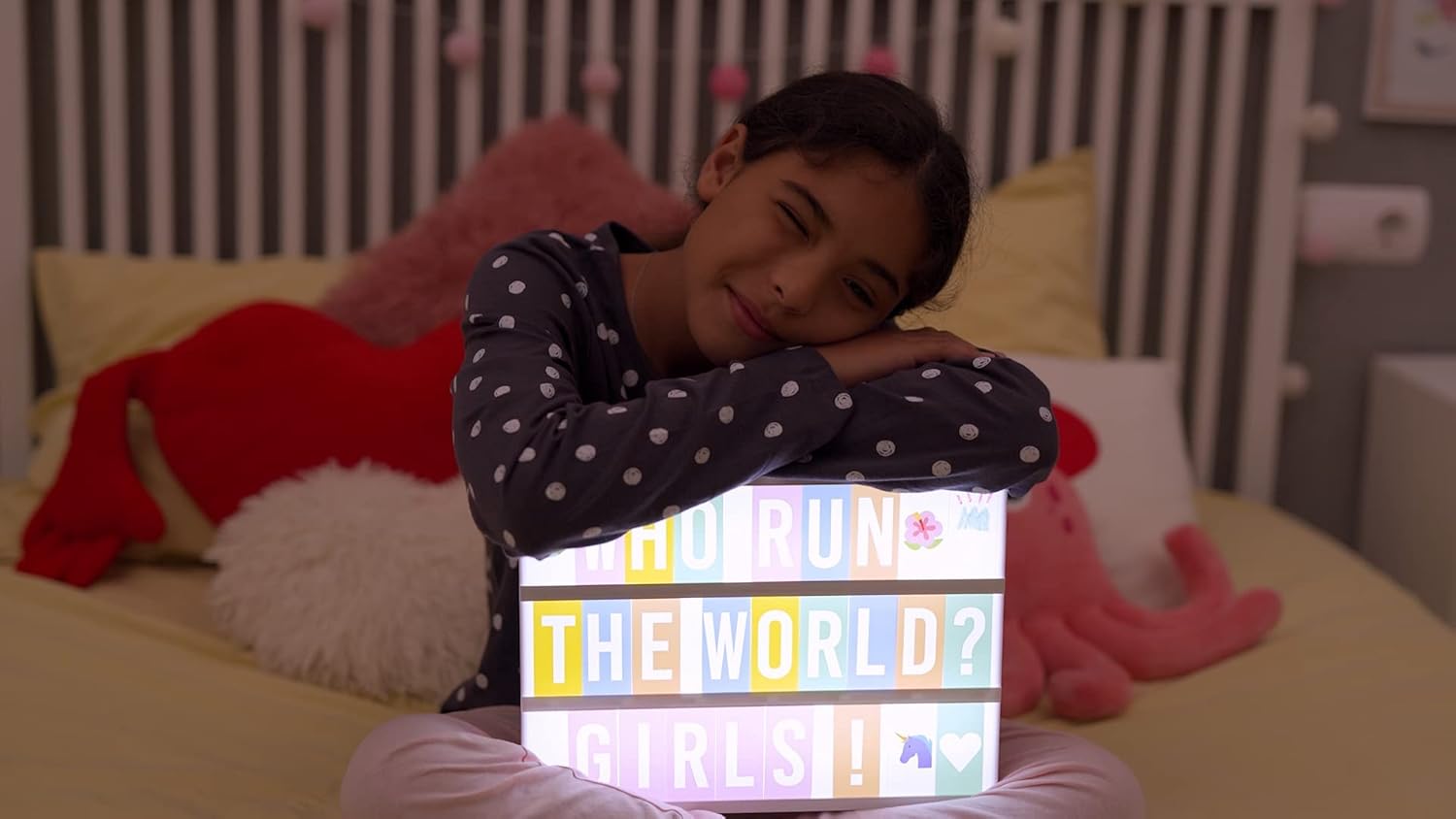 Pink Cinema Light Box with 400 Letters, Emojis, 2 Markers - BONNYCO | Led Light Box Home Office & Room Decor | Cinema Led Sign Letters Board Gifts for Women and Girls Christmas Birthdays | Pink Decor - Image 8
