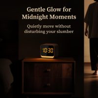 Housbay Wooden Sound Machine Alarm Clock for Bedrooms - Gentle Wake-Up with Birdsong, White Noise for Sleeping, Small Digital Clock for Phone-Free Routine - Image 4