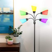 5 Pack Plastic Lampshade, 5.7 inch High, 4.1 inch Diameter, 1.65 inch Fitter, Replacement Plastic Lamp Shade for LED Floor Lamp [5colors] - Image 2