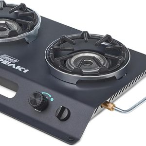 Coleman PEAK1 2-Burner Portable Camping Stove, Premium 20,000 BTUs Gas Stove with Adjustable Burners & Carry Case, Great for Camping, Tailgating, Grilling, BBQ, & More