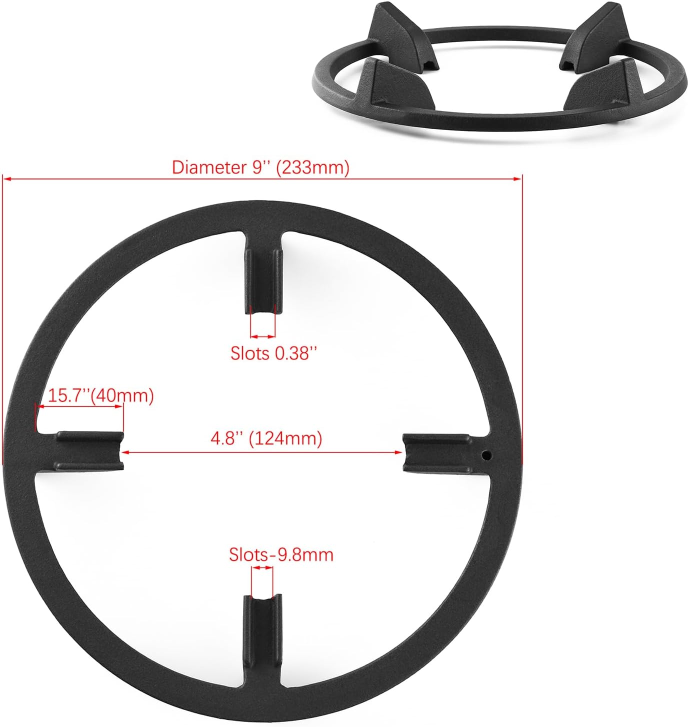 Wok Ring, Replacement Parts Cast Iron Wok Support Ring for Gas Stove Burner Grate Samsung, GE, Kitchenaid, LG, Whirlpool, Frigidaire, Kenmore Etc Gas Stove Stand Rack Accessories - Image 4