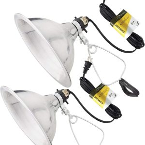 Simple Deluxe HIWKLTCLAMPLIGHTMX2 2-Pack Clamp Lamp Light with 8.5 Inch Aluminum Reflector Up to 150 Watt E26 Socket (No Bulb Included) 6 Feet 18/2 SPT-2 Cord, Silver