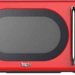 Total Chef Retro Microwave Oven | 20L / 0.7 Cu Ft | Quick Start & Defrost By Weight/Time | 8 Pre-set Cooking Modes For Coffee, Rice, Pasta, Potato, Reheat, Fish, Pizza, Popcorn | 700W | Red