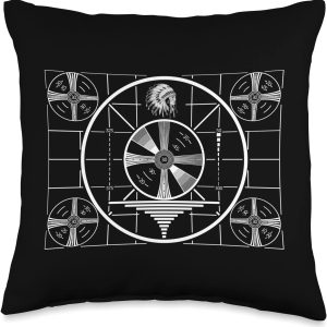 TELEVISION TV VIDEO TEST PATTERN VINTAGE Throw Pillow