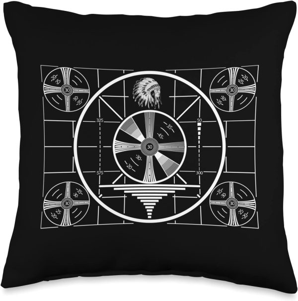 TELEVISION TV VIDEO TEST PATTERN VINTAGE Throw Pillow