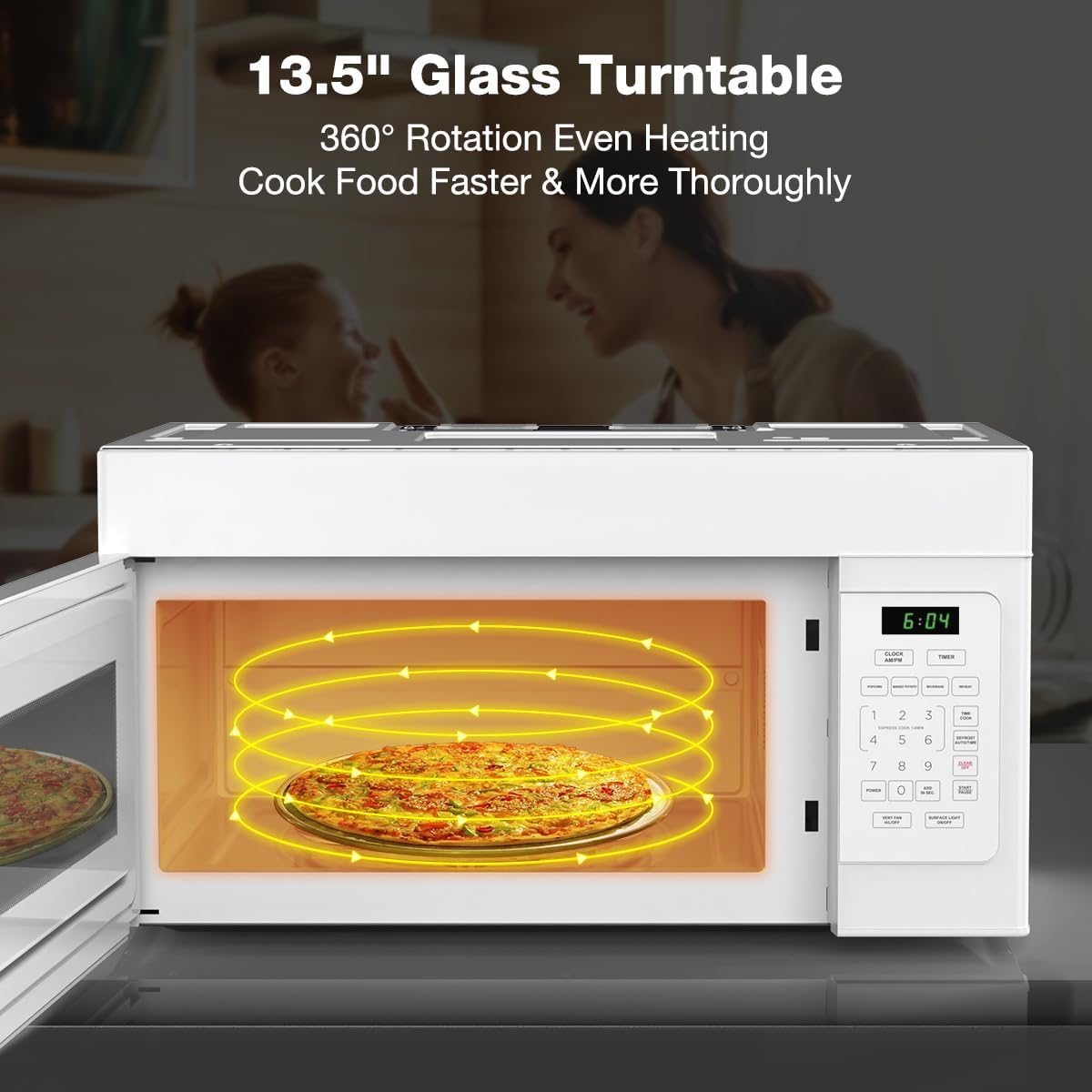 ThermoMate 30" Over-the-Range Microwave Oven with 1.7 Cu. Ft. Capacity, 1000 Cooking Watts, One-Touch Cooking Options, 300 CFM, LED Lighting, White - Image 6