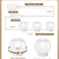 Brightown 14 Bulb Dimmable Hollywood Makeup Mirror Lights, 22Ft Adjustable Vanity Lighting Fixtures for Full Length Mirror (Mirror Not Included) - Image 5