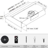 AMZCHEF Under Cabinet Range Hood 30 Inch, 750CFM Stainless Steel Kitchen Stove Vent Hood 3 Speed Exhaust Fan Touch/Remote/Gesture Control LED lights Time Setting Dishwasher-Safe Baffle Filters - Image 9