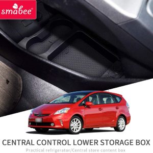 smabee Center Console Organizer Lower Tray for Toyota Prius 30 2012~2015 Prius30 Accessories Interior Centre Console Storage Box ABS Under Center Console Organizer (Not Fit Prius v)