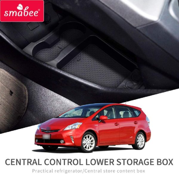 smabee Center Console Organizer Lower Tray for Toyota Prius 30 2012~2015 Prius30 Accessories Interior Centre Console Storage Box ABS Under Center Console Organizer (Not Fit Prius v)