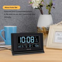 DreamSky Alarm Clocks for Bedrooms with Battery Backup, Auto Set Digital Clock with Date and Day of Week, Temperature, USB Port, Auto DST, Dimmer, 12/24H - Image 3