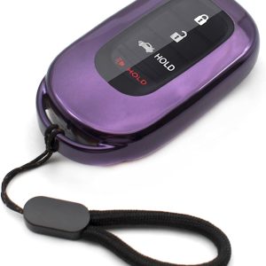 MECHCOS Compatible with 2024 2023 2022 Honda Civic CR-V Accord HR-V Pilot Purple TPU Key Fob Cover Case Remote Holder Skin Protector Keyless Entry Sleeve Accessories
