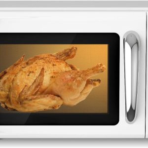 MAT EXPERT 0.9 Cu.ft Microwave Countertop, Digital Timing & 5 Micro Power, 25L Small Microwave w/Glass Turntable & 6 Preset Buttons, Delayed Start Function, 900W Mini Microwave w/Child Lock