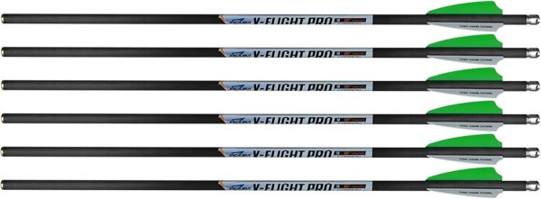 Excalibur V-Flight Pro 18" Carbon Fiber Arrows with Rhino V-Nocks for Compound Crossbows, 6-Pack (22VFP18-6) | Durable Archery Hunting Accessories