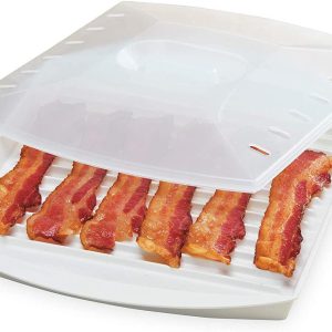 PrepSolutions Microwavable Bacon Grill, White – Nonstick, Easy-Clean Design, 1 Piece