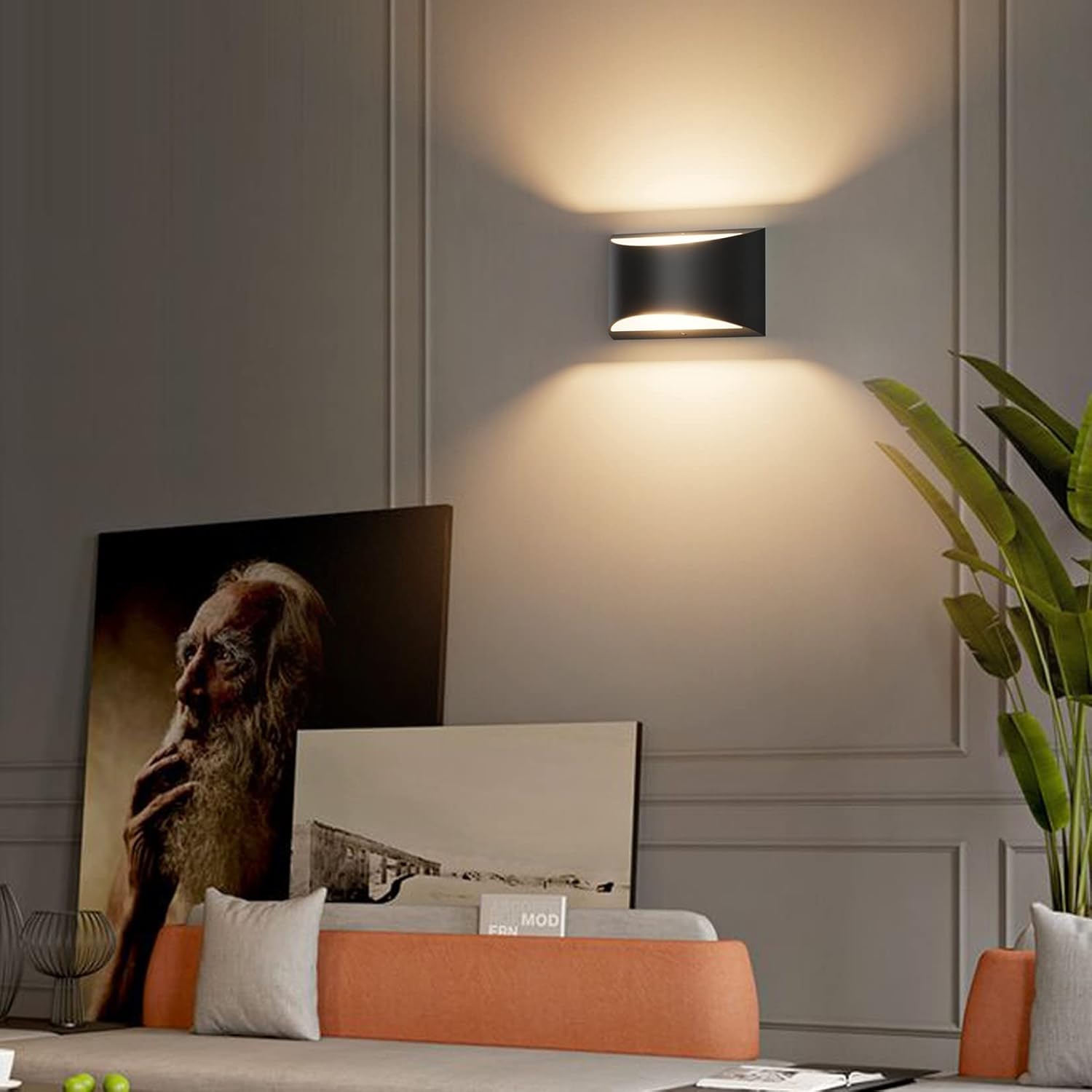Aipsun Black Modern LED Wall Sconce Indoor Wall Lights 1 Pack Hardwired Up and Down Wall Mount Light for Living Room Bedroom Hallway Corridor Conservatory Warm White 3000K(with G9 Bulbs) - Image 7