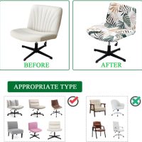 Armless Chair Cover Criss Cross Chair Cover Printed Armless Office Desk Chair Slipcover Modern Mid Back Accent Chair Cover Washable Removable Chair Protector Without Arms #3 - Image 5
