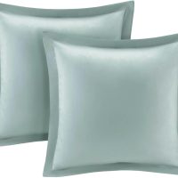 Madison Park Essentials Brystol 24 Piece Room in a Bag Faux Silk Comforter Jacquard Paisley Design Matching Curtains Down Alternative Hypoallergenic All Season Bedding-Set, Queen (90 in x 90 in), Blue - Image 10