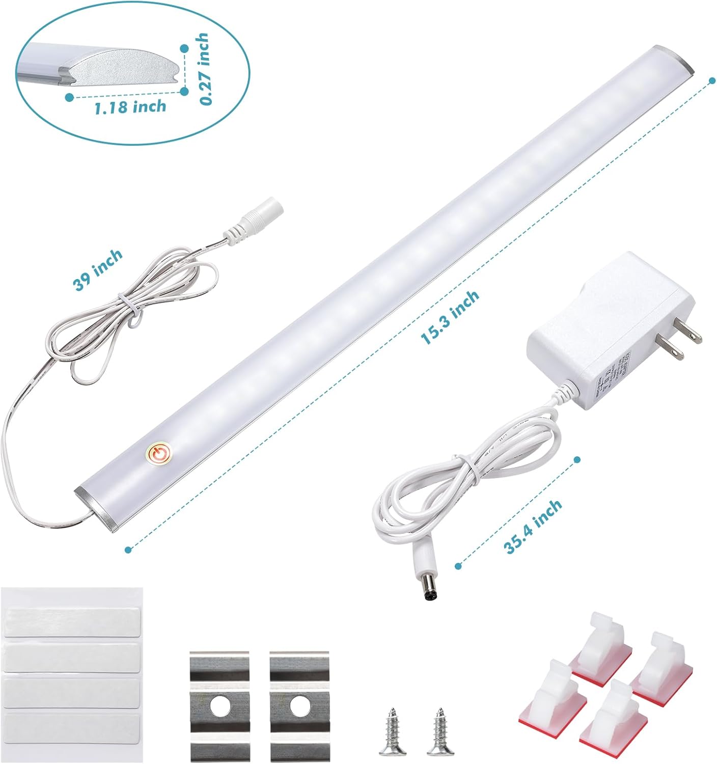 LED Under Cabinet Lighting with Touch Switch, Dimmable Under Cabinet Lights, Under Counter Lighting for Desk, Cold White 6000K - Image 6