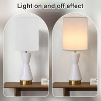 White Linen Tall Drum Lampshade, 10" Top x 10" Bottom x 13" High Lamp Shade, Lamp Shade Replacement for Table and Floor Lamps, Pendant Light, Handcrafted Lampshade, Easy Assembly - Image 2