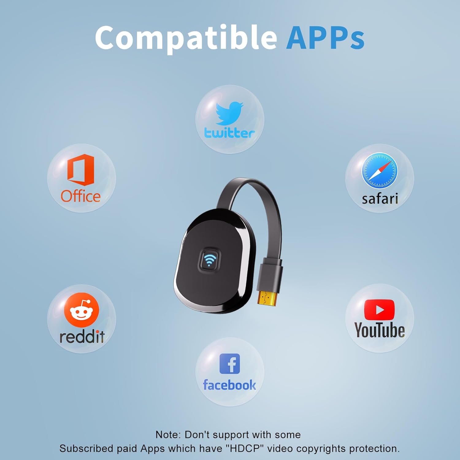 4K Wireless HDMI Display Adapter,TV Adapter for The APP YouTube,for i-Phone, i-Pad, Android, Tablet, Laptop,Windows to HDTV/Monitor/Projector, Compatible Miracast, AirPlay, DLNA - Image 6