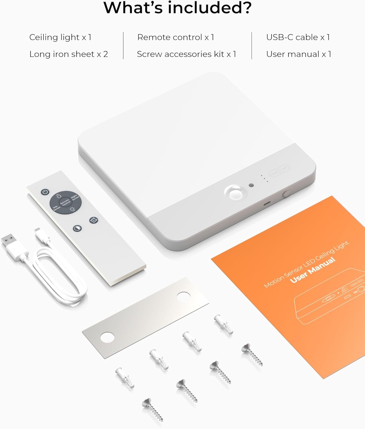 FULEN Motion Sensor Ceiling Light Fixture, Cordless Closet Light Battery Operated, Rechargeable Magnetic Mount LED Shower Light for Bathroom,Stairs,Garage,Hallway,3 Color Temperatures,Remote Control - Image 9