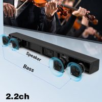 2 in 1 Separable Sound Bar for Smart TV, 2.2 Channel 32Inch Bluetooth 5.0 TV Speaker for Surround Sound System, Built-in Dual Subwoofer, Bass Adjustable, Remote Control Included(Sound Bar) - Image 3
