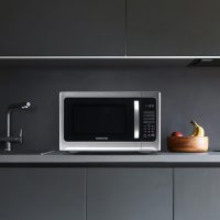 Farberware Countertop Microwave Oven 1.2 Cu. Ft. 1000 Watt with LED Lighting, Child Lock, Easy Clean Grey Interior, Stainless Steel - Image 7