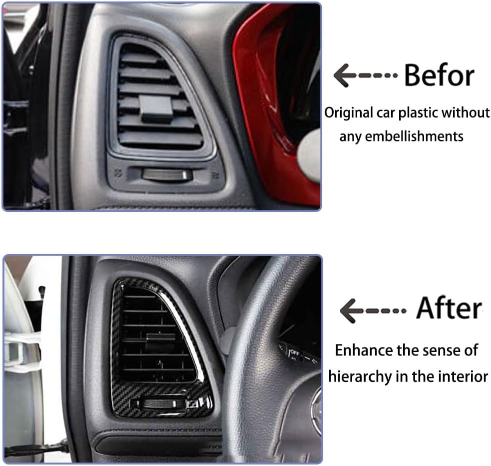 Car Accessories Fit for Honda HR-V HRV 2016-2022 ABS Carbon Fiber Interior Central Side Dashboard Air Vent Outlet Cover Trim 5PCS Set - Image 3