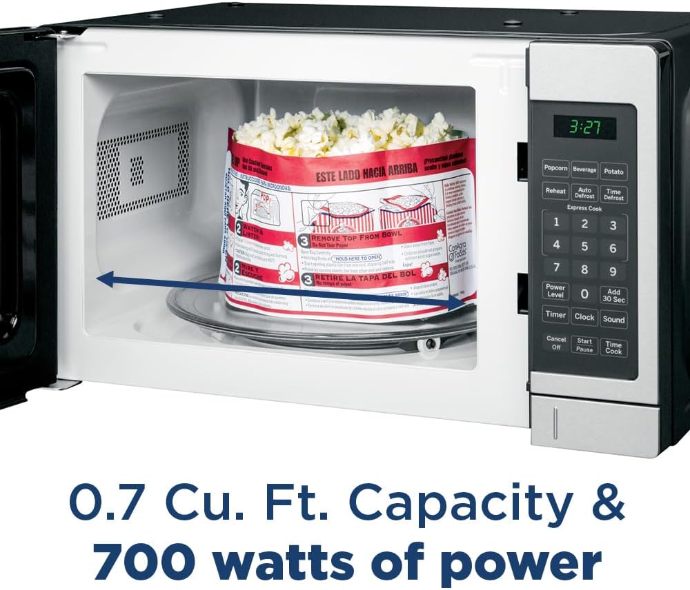 GE Countertop Microwave Oven | 0.7 Cubic Feet Capacity, 700 Watts | Kitchen Essentials for the Countertop or Dorm Room | White - Image 4